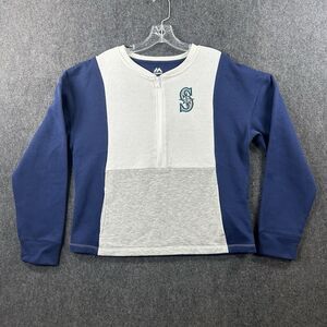 Majestic Blue and Gray Women's Sweater Cardigan